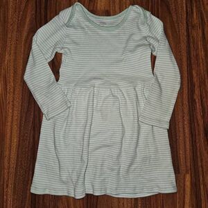 5 for $25 Amazon Essentials Mint and White Striped Cotton Long Sleeve Dress Baby